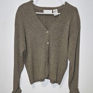 Vintage Robert Scott Ltd Brown Sweater XL Detachable Shoulder Pads B9